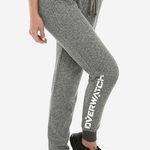 NEW Overwatch Logo Heathered Drawstring Jogger Sweat Pants in Grey Photo 0