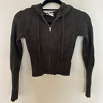 Sky to Moon Gray Zip-Up Sweater Photo 0
