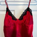 No Boundaries Red Black Lace Trim Cami Tank Top Women Size Small BabyDoll Witchy Vamp Photo 2
