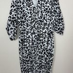 Merona White and Black Animal Print High Low Dress Women's Size Small Photo 0