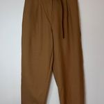 J.Crew Wool D-Ring Belted Flannel High Rise Tapered Elastic Waist Trouser Brown Photo 1