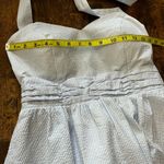 Lauren James Stratton Seersucker Halter Dress Light Blue & White Size Medium Photo 13