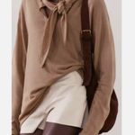 ZARA BASIC KNIT LINEN BLEND SCARF SWEATER. Size L Photo 3