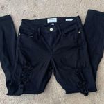 frame denim Frame Jeans Womens 27 Black Skinny Low Rise Dark Pants Distressed Denim Photo 5