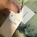 ZARA  Navy Blue Tie Dye The Batik Top Short Sleeve lightweight Blouse Women Sz M Photo 2