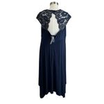 Catherines Catherine’s Navy Lace  Draped Bodice Handkerchief Hem Formal Dress 1X Photo 1