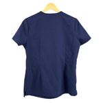 FIGS Technical Collection Scrub Top Navy Blue XS Logo Sleeve V-Neck Photo 1