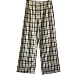 Princess Polly Euros Plaid Wide Leg Trousers Pants Size 6 Black Cream Checkered Photo 1