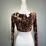 Seductions CLEARANCE! Leopard Boutique Knotted Bust Crop Top Size S NWT Photo 1