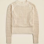 J.Crew Women’s Pointelle Crewneck Sweater in Dusty Ivory Cream | XS Photo 0