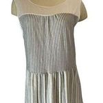 Women's Grey Striped Babydoll Tank Top Size Medium Photo 0