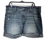 Silver Jeans Co. Women's Boyfriend Distressed Denim Shorts Blue Size 18 Photo 2