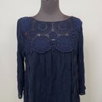 Holding Horses Holding Horses Anthropologie Sz S Navy Blue Augusta Crochet Lace Swing Dress Photo 4