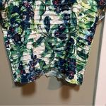 Alfred Dunner Blouse White Blue Green Tropical Floral Tiered LP Photo 2