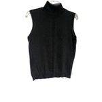 Sleeveless Turtleneck Top, Knit Vest, Sparkle Vintage Black Size M Photo 2