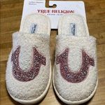 True Religion  Cream Slippers with Pink Glitter 6.5-7.5 Photo 0