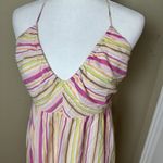 Old Navy  Cotton Gauze Halter Style Striped Sundress Maxi Dress Size Medium Photo 2