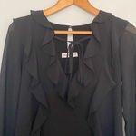 American Threads Black Long Sleeved Ruffle Dress Size Small Photo 1