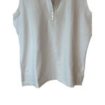 Browning Sleeveless Top Womens Large White V Neck Button Collared Tank Shirt NWT Photo 3