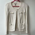 Banana Republic | Cream Knit Cardigan with Gold Button Accents Small Photo 0