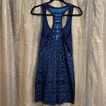 EXPRESS  navy blue sequin striped racerback mini dress, size S Photo 4