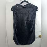 Reformation  Silky Black Button-Up Blouse with White Trim Photo 4