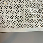 Tory Burch Large Laser Cutout Zip Clutch Pouch White PVC Clear Lining Gold Charm Photo 5