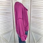 Free People  Movement Surfs Up Oversized Shirt Pocket Pullover Slouchy Knit Pink Photo 3