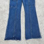 Gap Women’s 70s Flare High Rise Denim Cargo Jeans in Dark Indigo 28/6R Photo 4