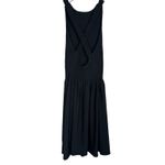 Hill House Lilou‎ Nap Dress XXS Black Jersey Smocked Mini Cross Back LBD Photo 3