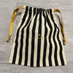 Lele Sadoughi Two  Black White Gold Striped Pouch Headband Storage Dust Bag 7 x 8 Photo 0