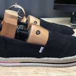 Toms Alpargata Platform Rope Women's 9.5 Black Slip-On Classic Comfort Shoes Photo 1