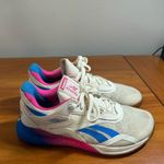 Reebok Nano X Cross Trainer Athletic Workout Shoe Pink Blue White Lace Up W7 Photo 3