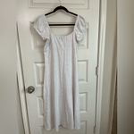 ASOS  White Eyelet Cap Sleeve Long Flowy Knit Dress Size 8 Photo 9