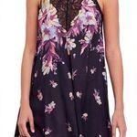 Free People Intimately FP black lace floral Marsha tunic / mini dress mock neck Photo 0