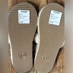 Michael Kors  Beige Fur Slippers with Gold Chain Photo 2