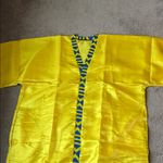 Yellow/Blue Satin Two Piece African Dress Set SIZE S Photo 2