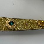 None Glittery Gold Womens Belt Size Small Jewel Medallions L Gold Buckle 1.75" Retro Photo 5