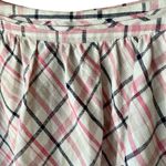 Joie  S Linen cream pink plaid fit and flare print Skirt Photo 5