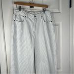 Abercrombie & Fitch Sz 31 Long $110 MSRP NWT White & Blue Striped WIDE leg Jeans Photo 3