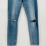 & Denim by H&M Slim Regular Waist Jeans Women 28 Medium Wash Denim Ripped Knees Blue Photo 3