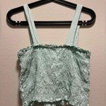 American Eagle smocked crop top tank mint green medium lightweight juniors girl Photo 4