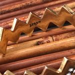 J.Crew  Hinged Zig Zag Brass Bangle Bracelet with Rhinestones Photo 4