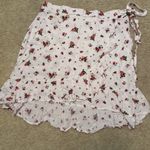 Ultra Flirt Floral faux Wrap Skirt - White and Red Photo 5