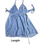 Lulus  Light Blue I'm Smitten Chambray Halter Tie babydoll Dress with Pockets Photo 7