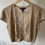 INC beautiful gold metallic crop shrug top Size M Photo 0