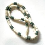 Green and white puka shell necklace Photo 1