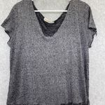 Project Social T  Urban Outfitters Gray Marled Distressed Blouse V neck Frayed S Photo 1