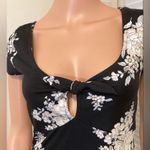 Aeropostale NWT  dress fit and flare cutout bow front black floral size Medium Photo 2