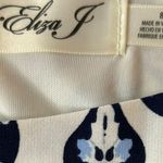 Eliza J Three Qtr Sleeve Print Sheath Dress Size 8 Navy Pink Photo 10